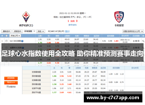 足球心水指数使用全攻略 助你精准预测赛事走向
